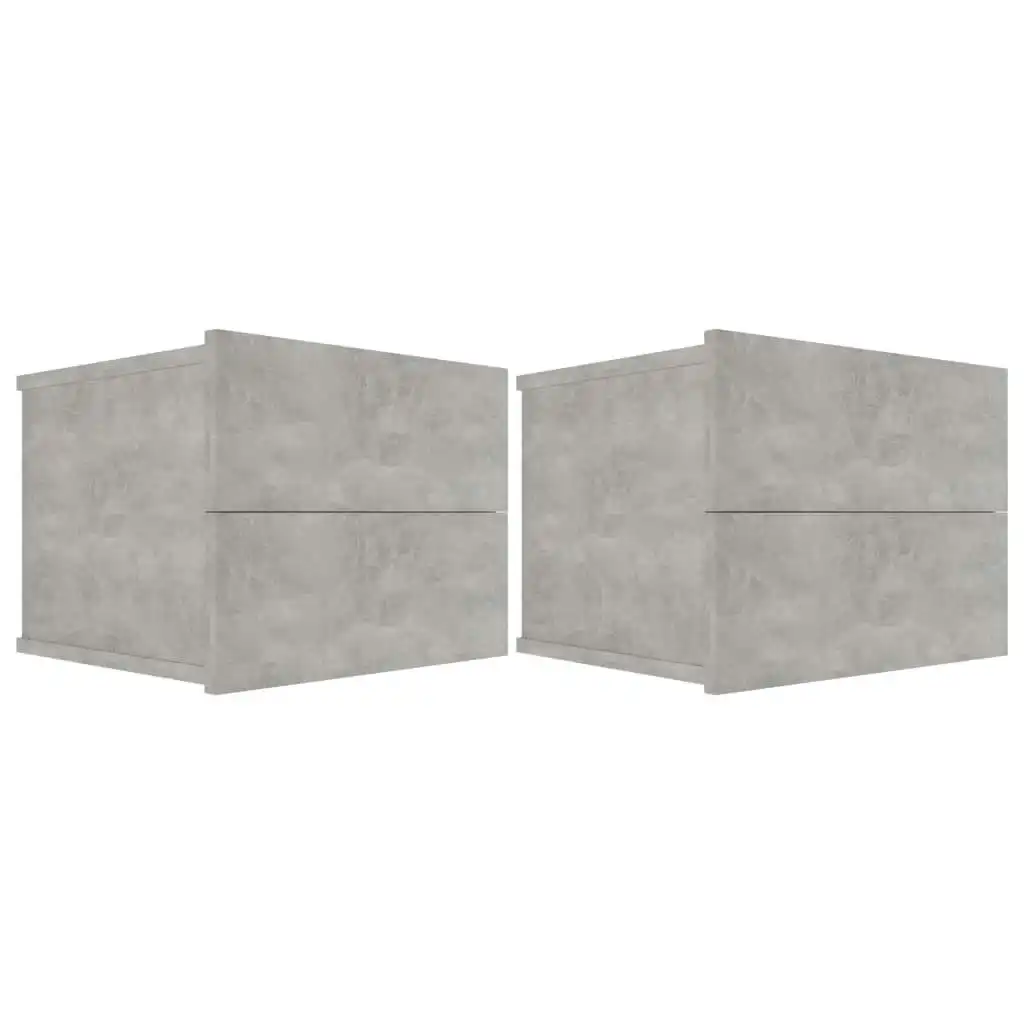 Bedside Cabinets 2 pcs Concrete Grey 40x30x30 cm Engineered Wood 801062