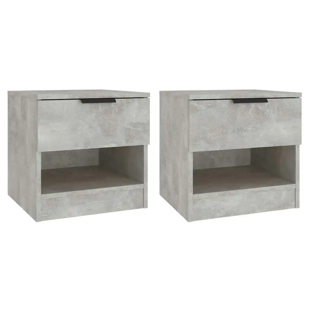 Bedside Cabinets 2 pcs Concrete Grey Engineered Wood 811259