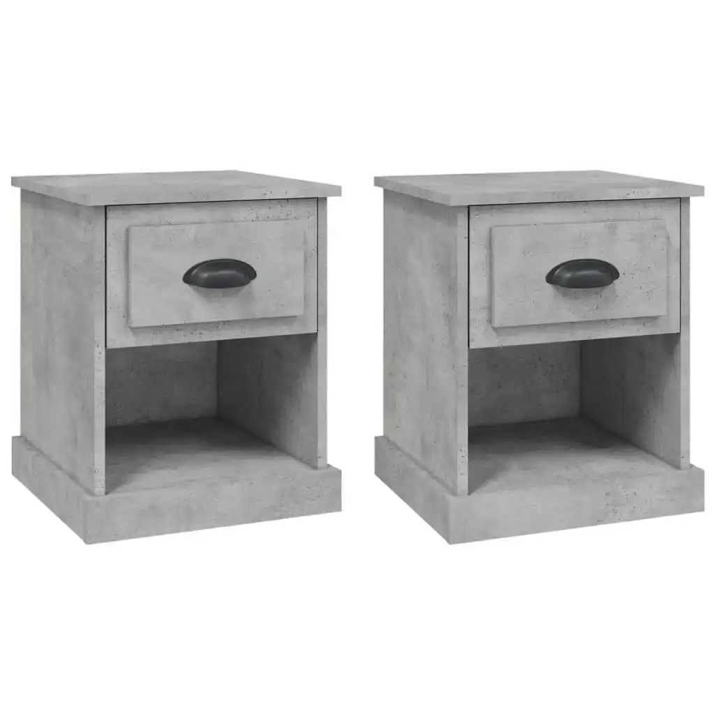 Bedside Cabinets 2 pcs Concrete Grey 39x39x47.5 cm Engineered Wood 816137