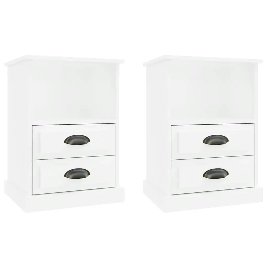 Bedside Cabinets 2 pcs High Gloss White 43x36x60 cm 816333