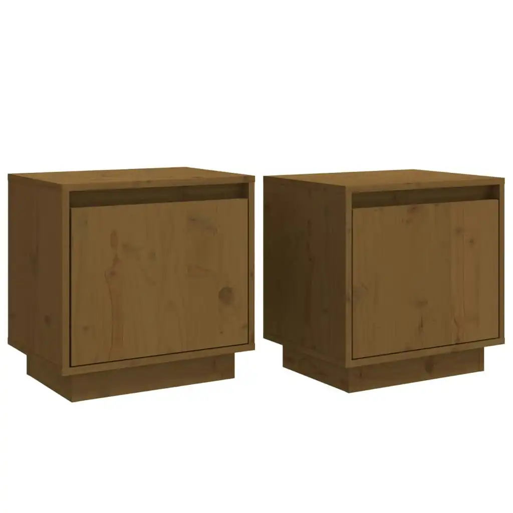 Bedside Cabinets 2 pcs Honey Brown 40x30x40 cm Solid Wood Pine 813312