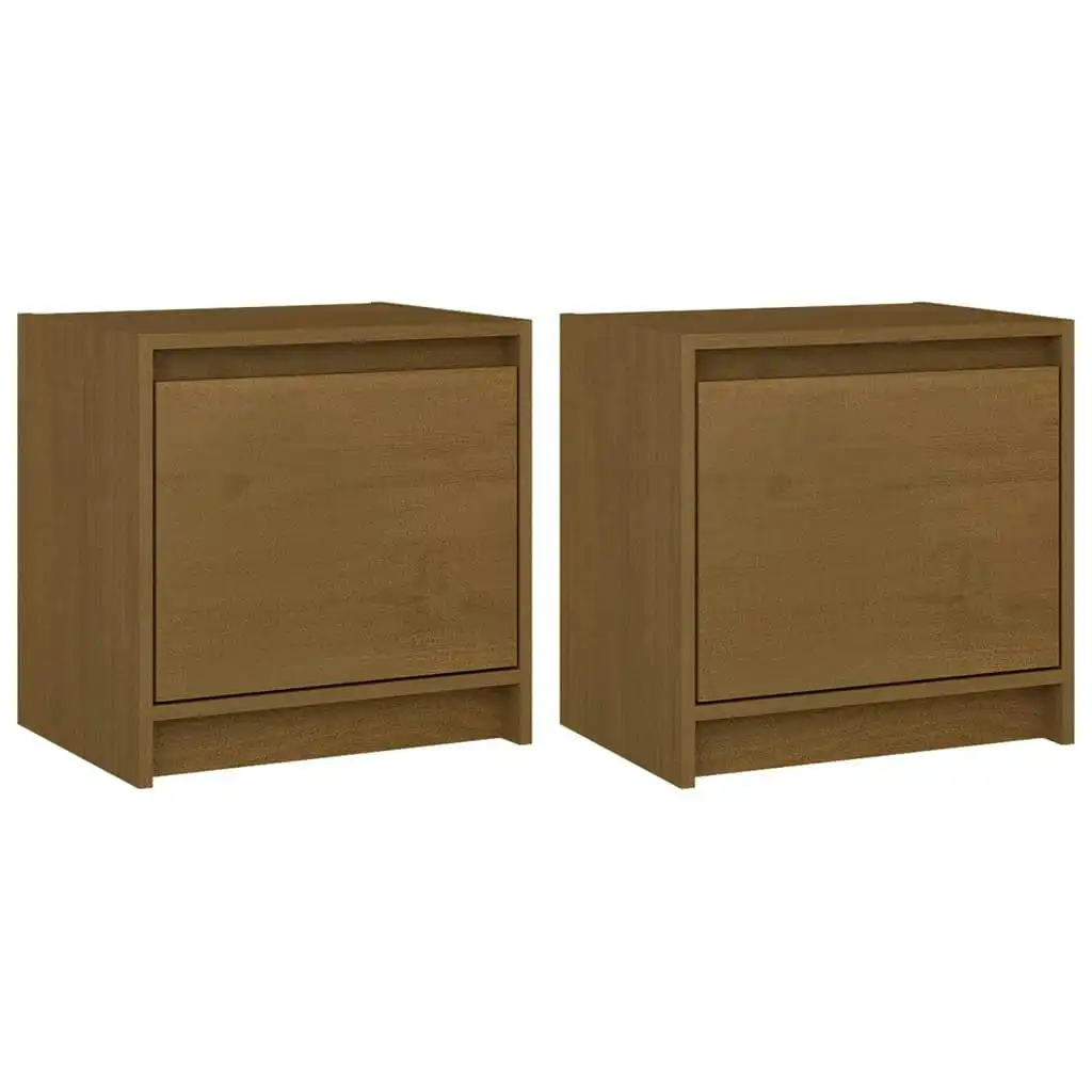 Bedside Cabinets 2 pcs Honey Brown 40x30.5x40 cm Solid Pinewood 808120