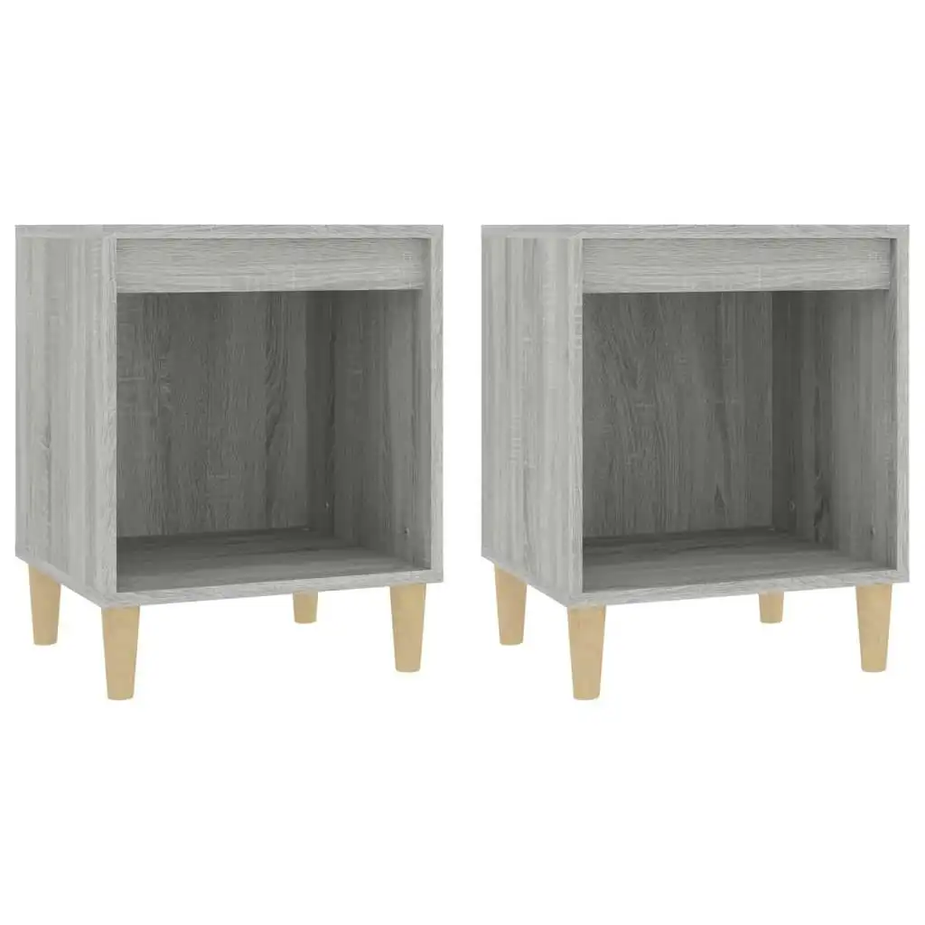 Bedside Cabinets 2 pcs Grey Sonoma 40x35x50 cm 821871