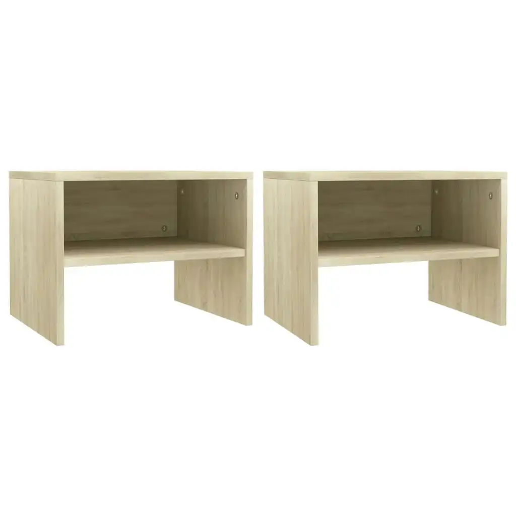 Bedside Cabinets 2 pcs Sonoma Oak 40x30x30 cm Engineered Wood 800070