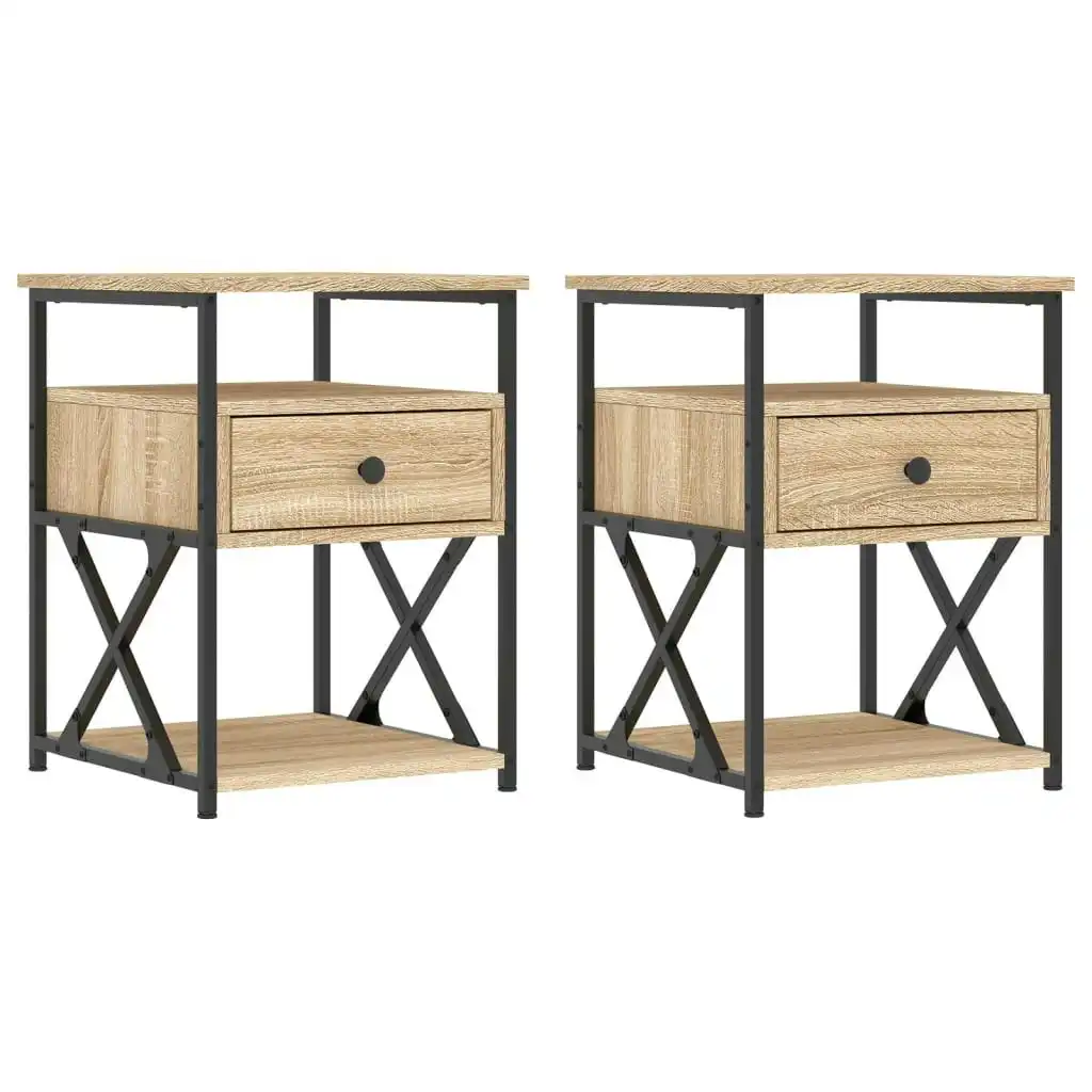 Bedside Cabinets 2 pcs Sonoma Oak 40x42x55 cm Engineered Wood 826076