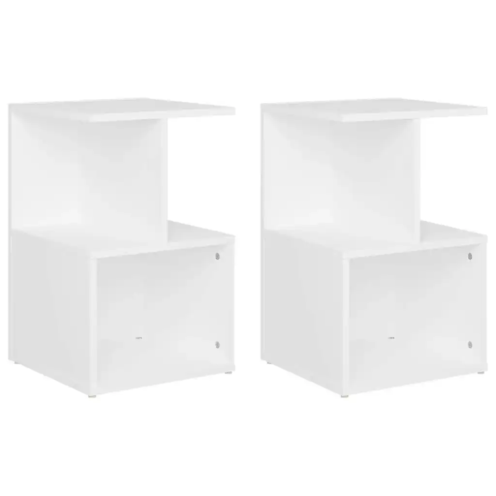 Bedside Cabinets 2 pcs White 35x35x55 cm Engineered Wood 806347