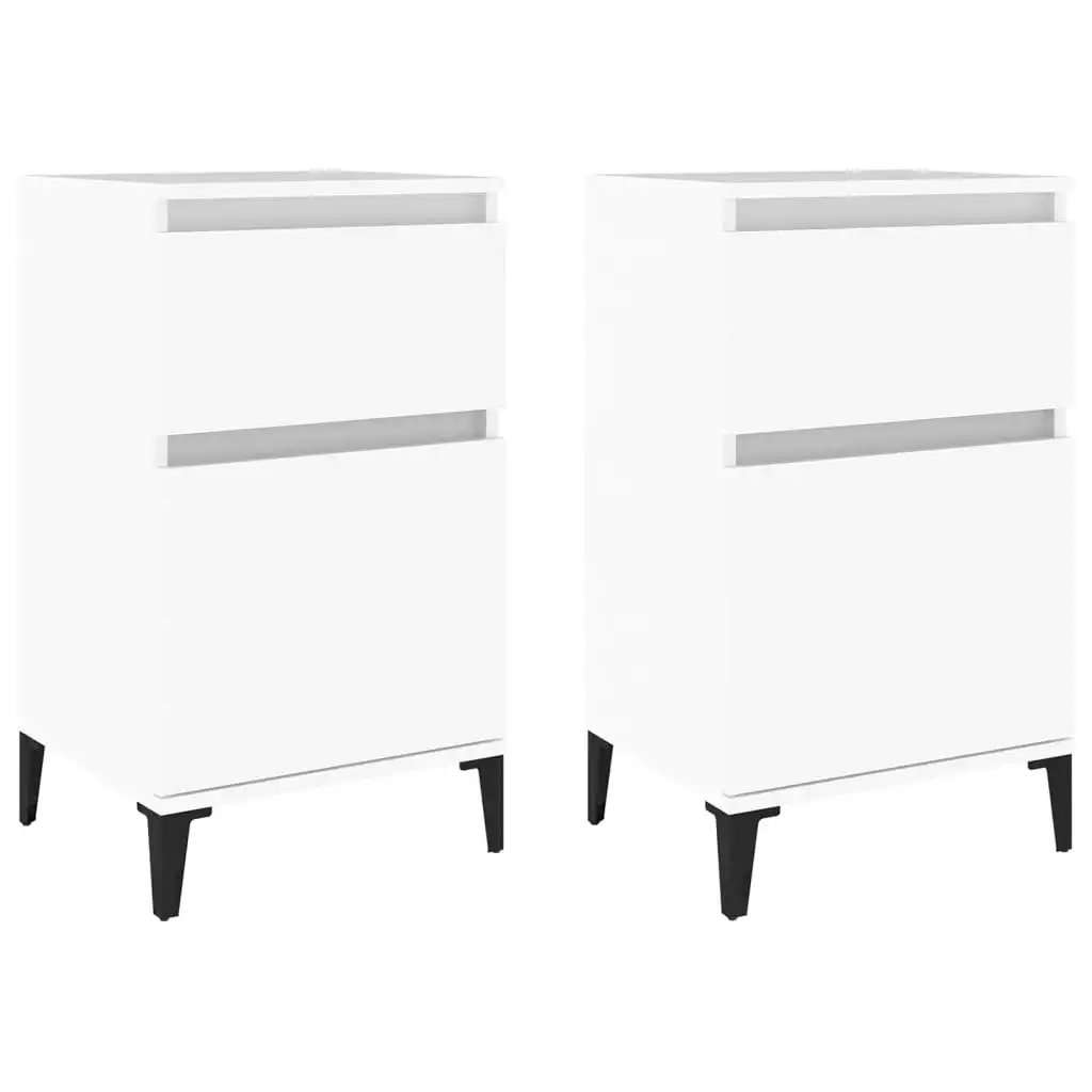 Bedside Cabinets 2 pcs White 40x35x70 cm 819709