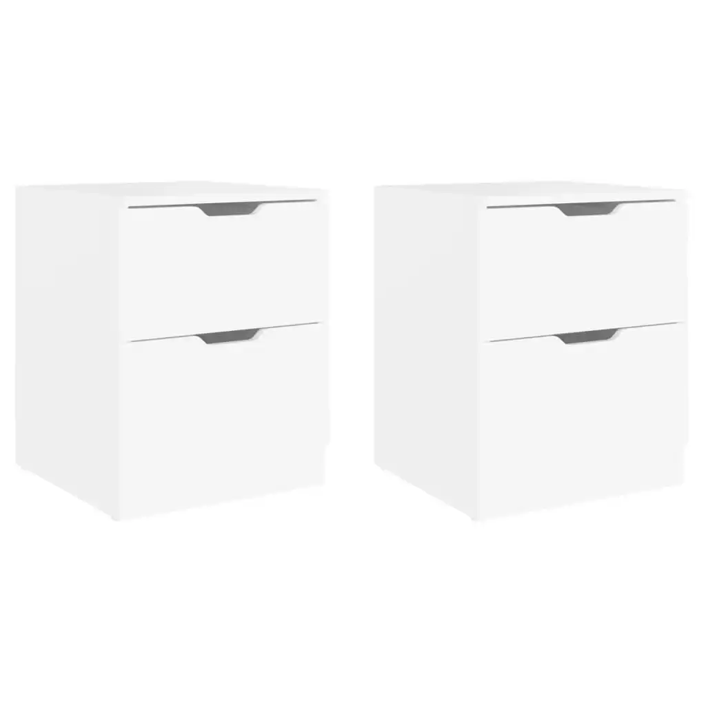 Bedside Cabinets 2 pcs White 40x40x50 cm Engineered Wood 326724