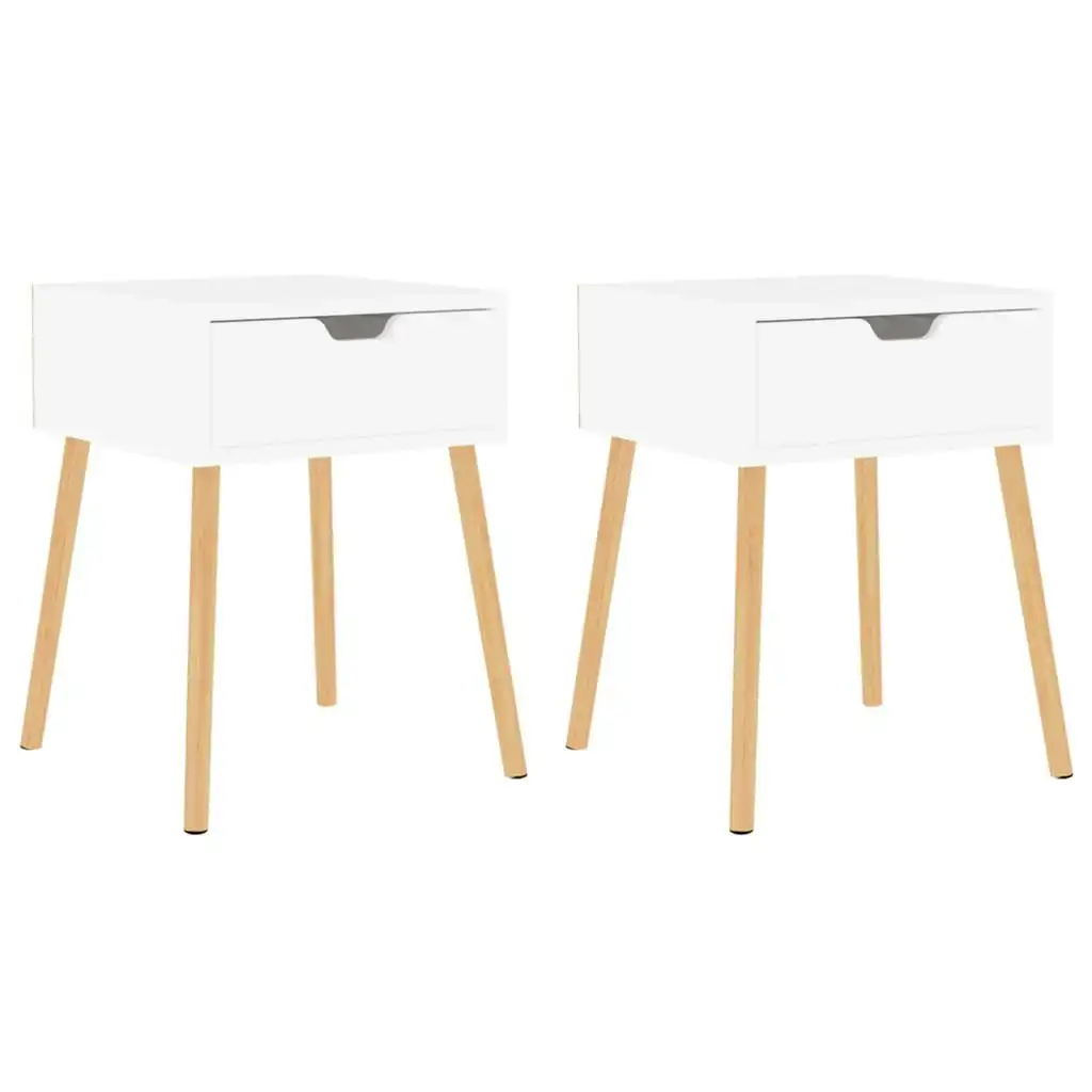 Bedside Cabinets 2 pcs White 40x40x56 cm Engineered Wood 326796