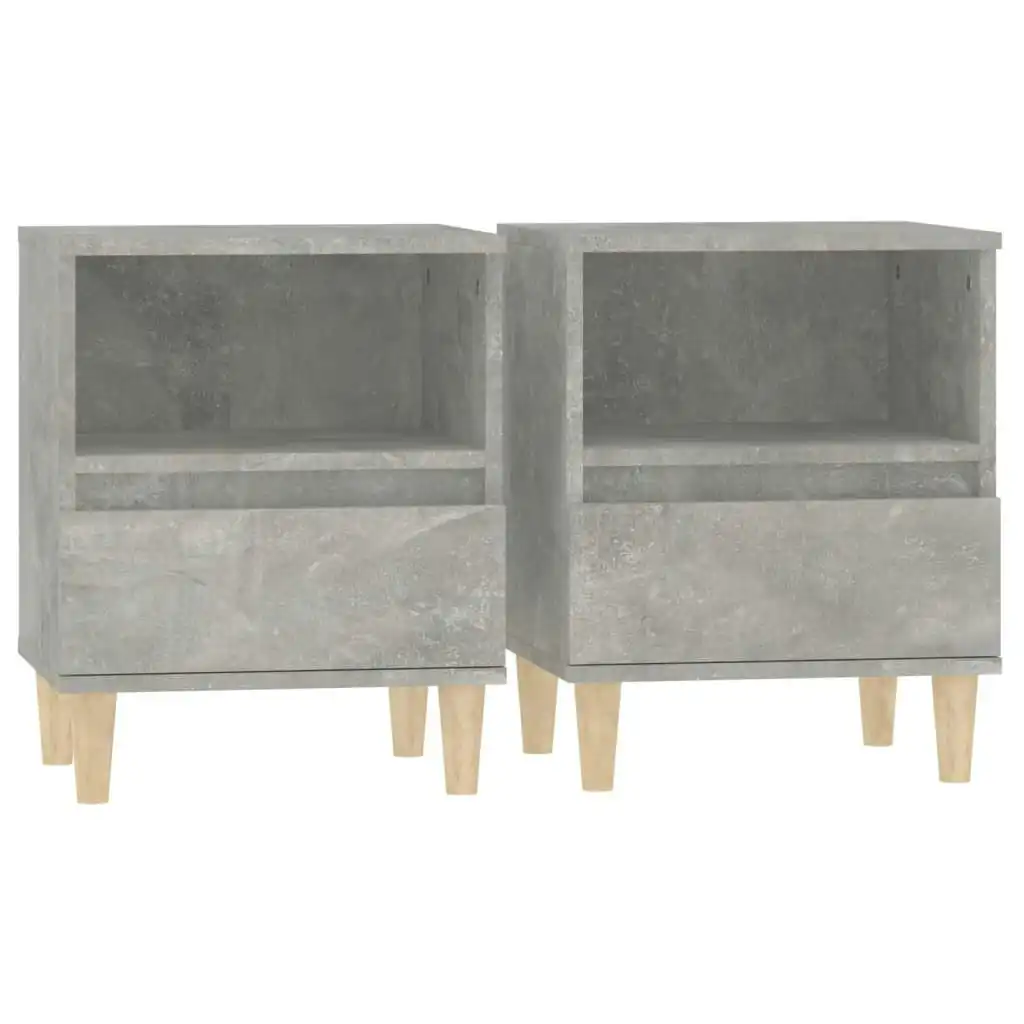 Bedside Cabinets 2 pcs Concrete Grey 40x35x50 cm 821803