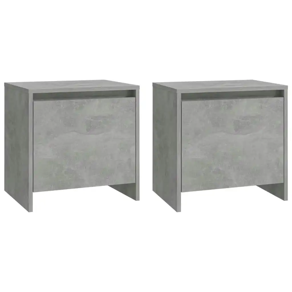 Bedside Cabinets 2 pcs Concrete Grey 45x34x44.5 cm Engineered Wood 809872