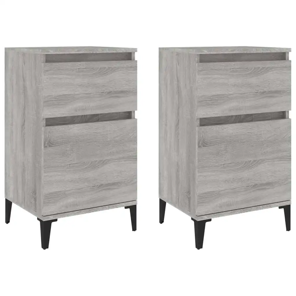 Bedside Cabinets 2 pcs Grey Sonoma 40x35x70 cm 819721