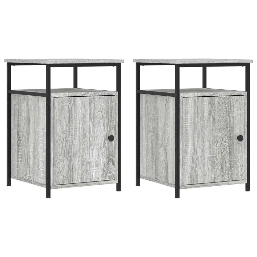 Bedside Cabinets 2 pcs Grey Sonoma 40x42x60 cm Engineered Wood 826040