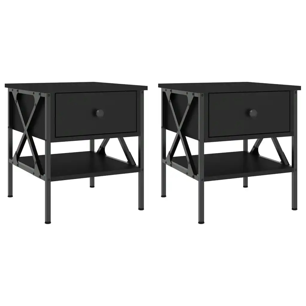 Bedside Tables 2 pcs Black 40x42x45 cm Engineered Wood 825954