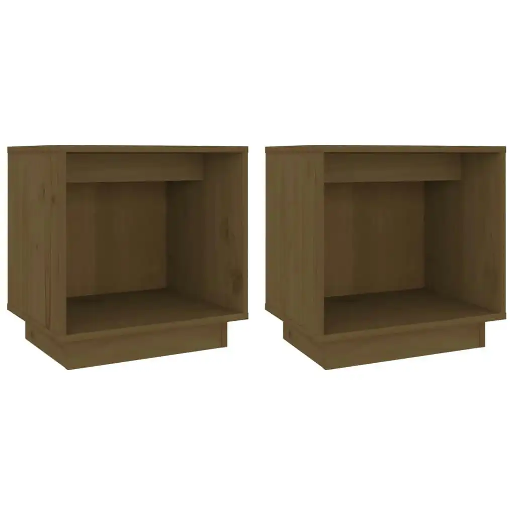 Bedside Cabinets 2 pcs Honey Brown 40x30x40 cm Solid Wood Pine 813342