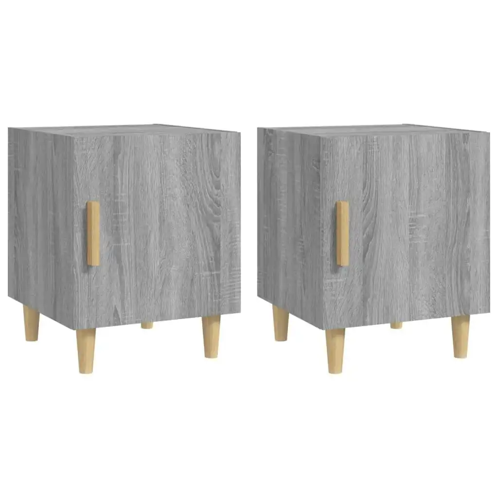 Bedside Cabinets 2 pcs Grey Sonoma Engineered Wood 817312