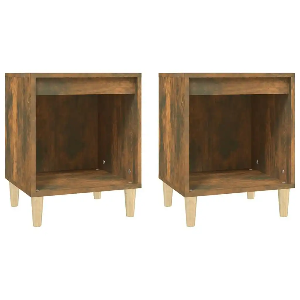 Bedside Cabinets 2 pcs Smoked Oak 40x35x50 cm 821869