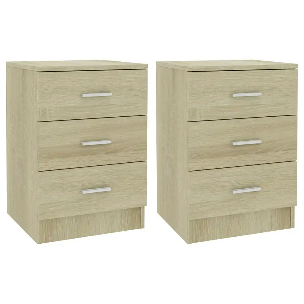 Bedside Cabinets 2 pcs Sonoma Oak 38x35x56 cm Engineered Wood 800457