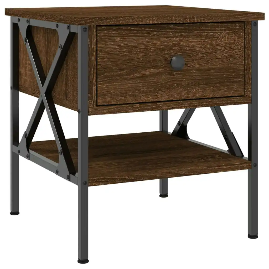 Bedside Table Brown Oak 40x42x45 cm Engineered Wood 825961