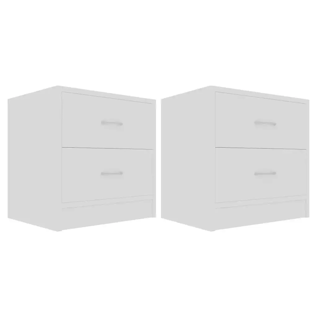 Bedside Cabinets 2 pcs White 40x30x40 cm Engineered Wood 801036