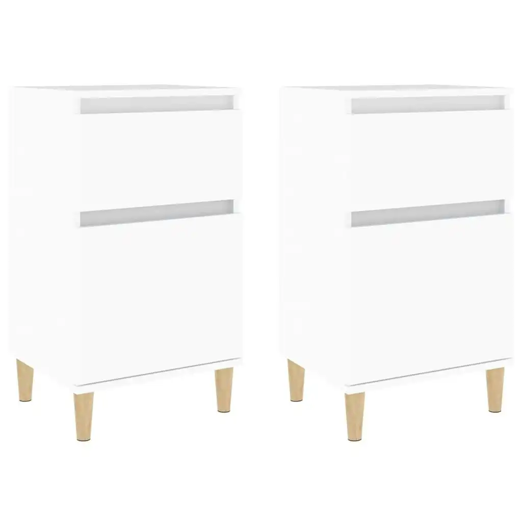 Bedside Cabinets 2 pcs White 40x35x70 cm 819693