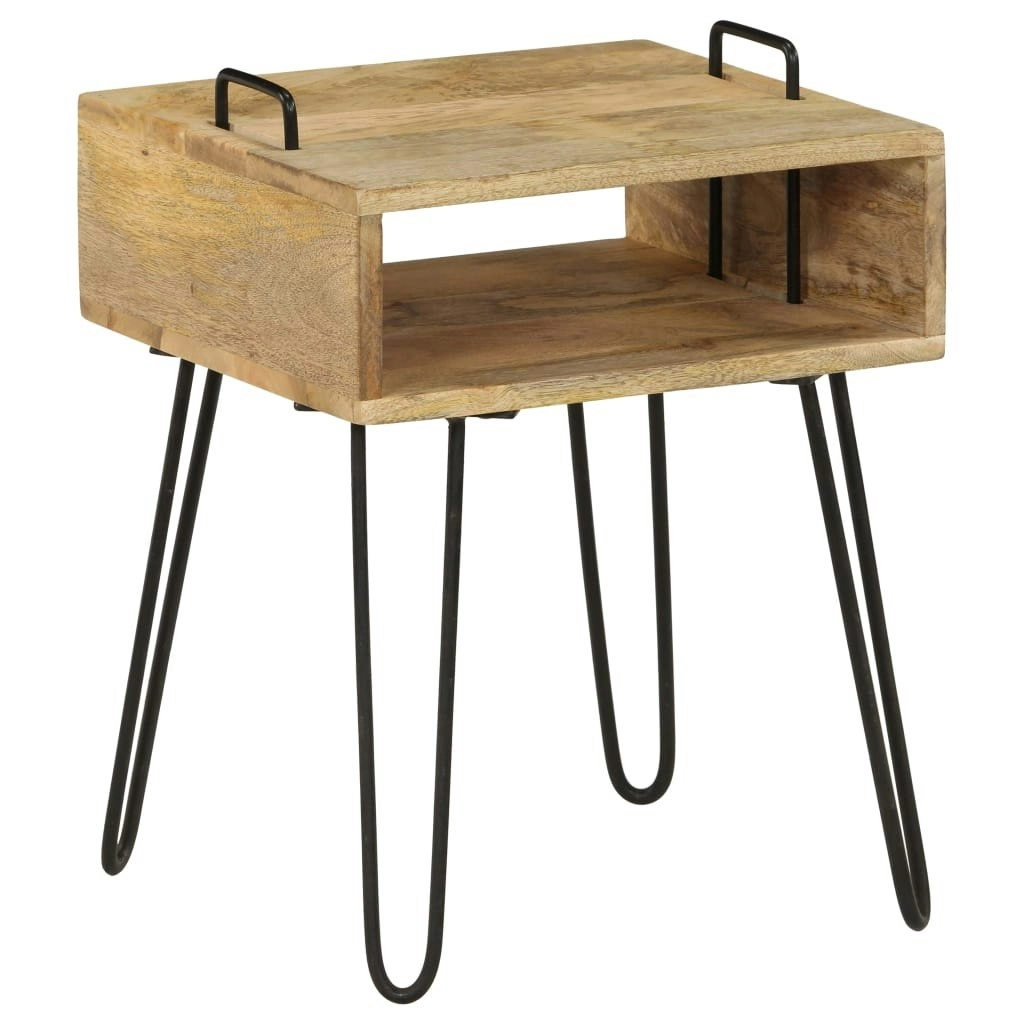 Bedside Table Solid Mango Wood 40x34x47 cm 246019