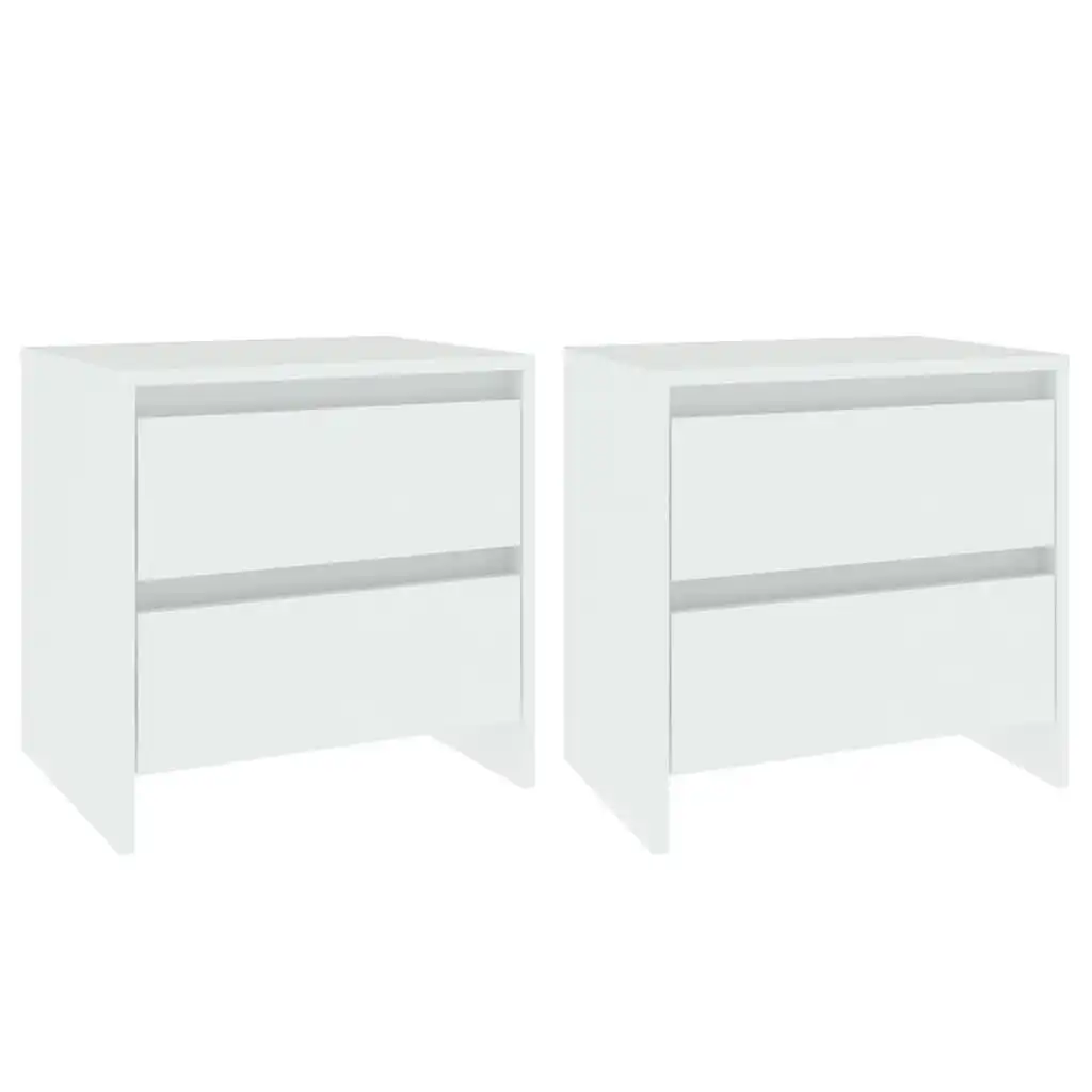 Bedside Cabinets 2 pcs White 45x34.5x44.5 cm Engineered Wood 809846