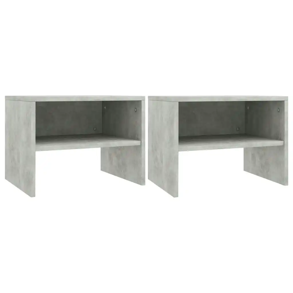 Bedside Cabinets 2 pcs Concrete Grey 40x30x30 cm Engineered Wood 800072