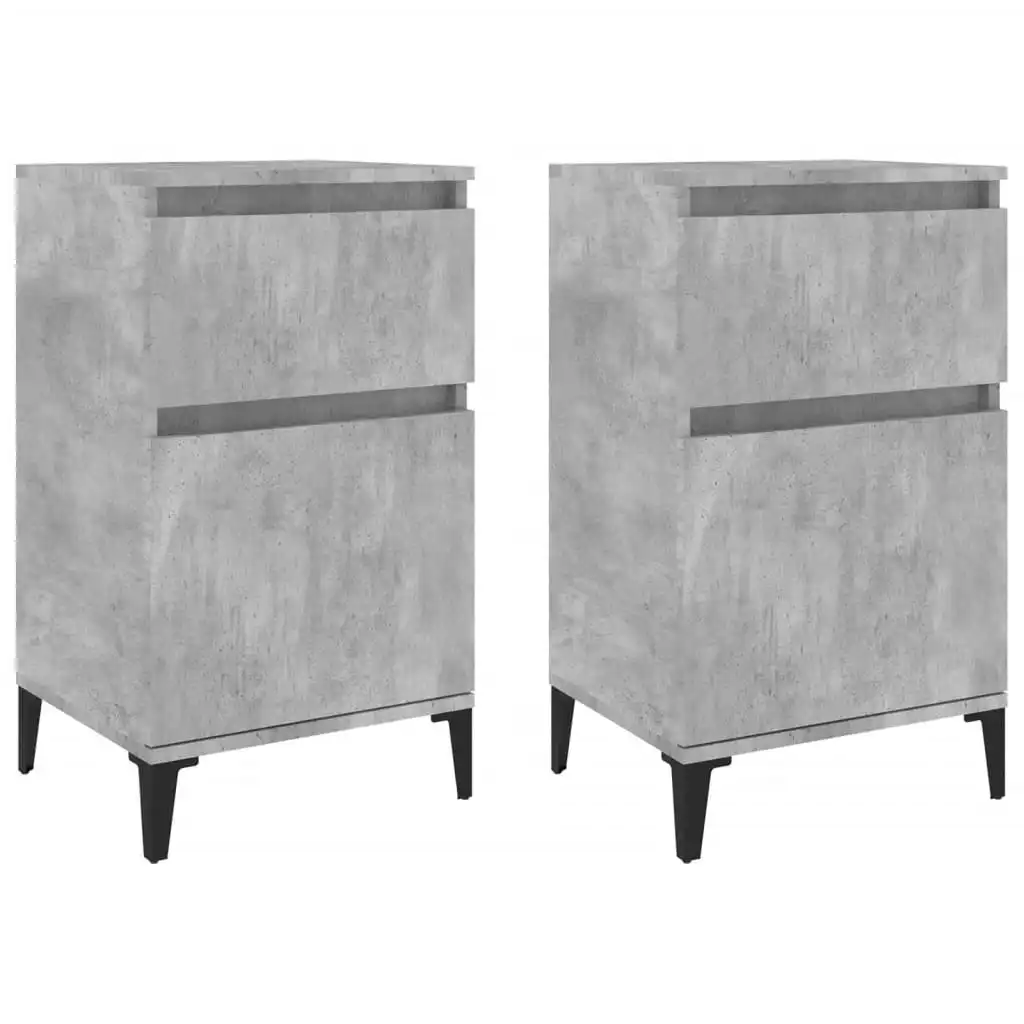 Bedside Cabinets 2 pcs Concrete Grey 40x35x70 cm 819717