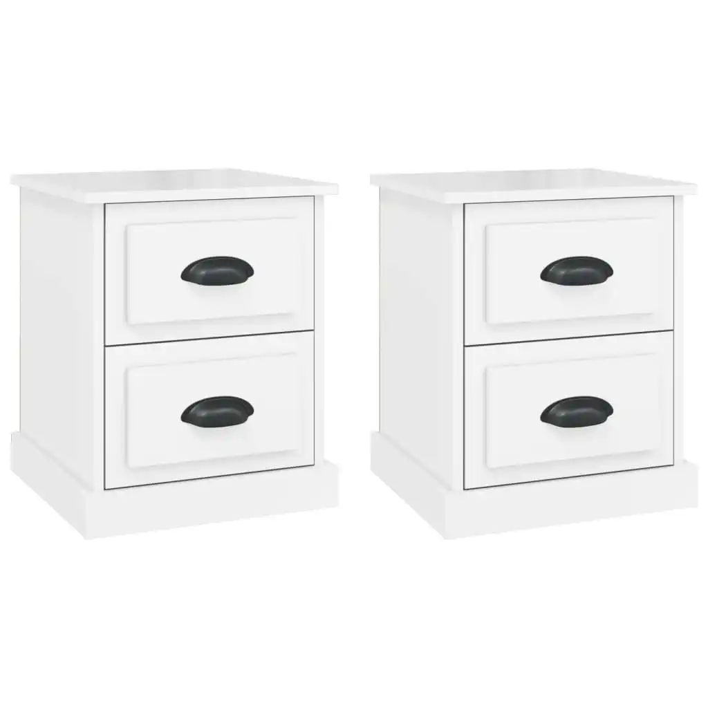 Bedside Cabinets 2 pcs High Gloss White 39x39x47.5 cm Engineered Wood 816149