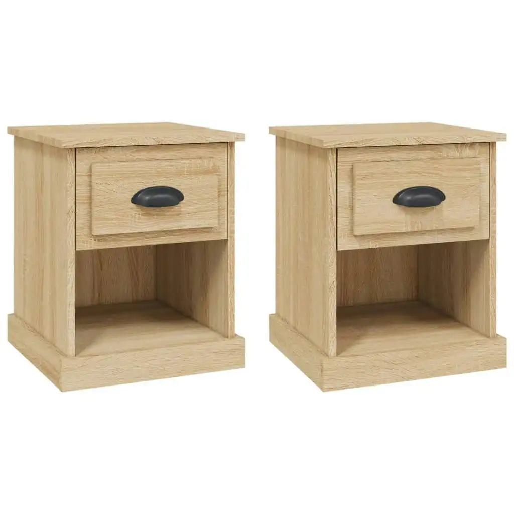 Bedside Cabinets 2 pcs Sonoma Oak 39x39x47.5 cm Engineered Wood 816135