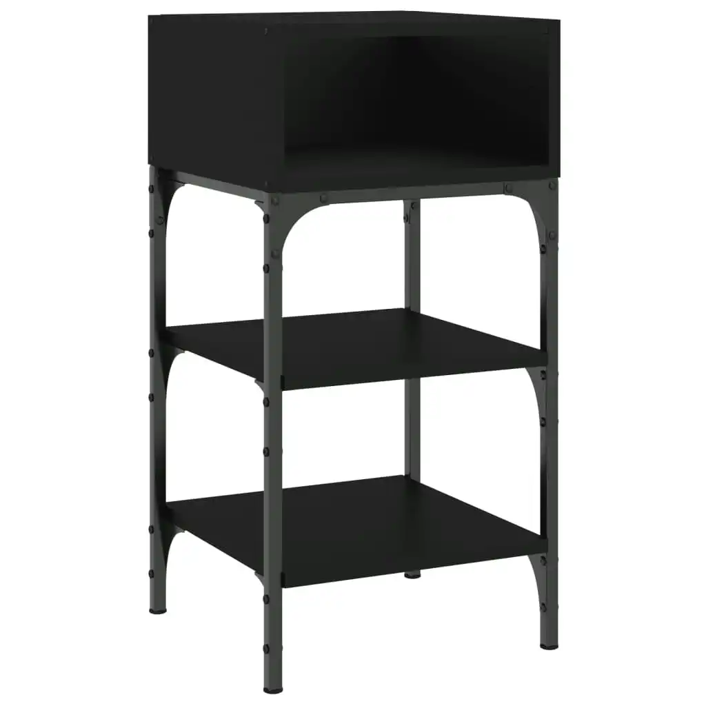 Bedside Table Black 35x34.5x70 cm Engineered Wood 825883