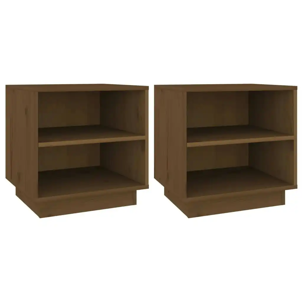 Bedside Cabinets 2 pcs Honey Brown 40x34x40 cm Solid Wood Pine 813332