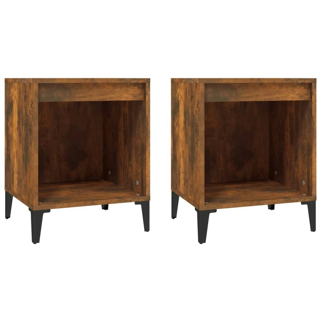 Bedside Cabinets 2 pcs Smoked Oak 40x35x50 cm 821885