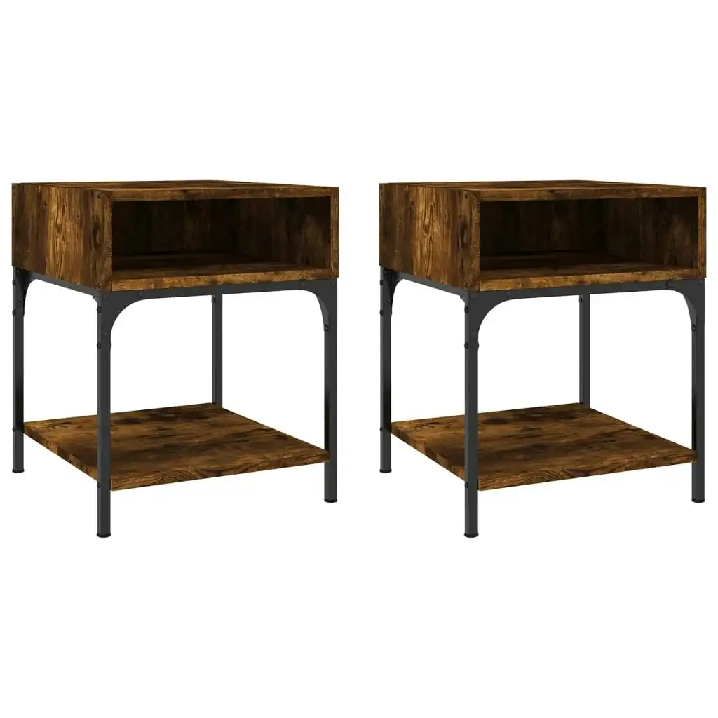 Bedside Tables 2 pcs Smoked Oak 40x41x50 cm Engineered Wood 825878