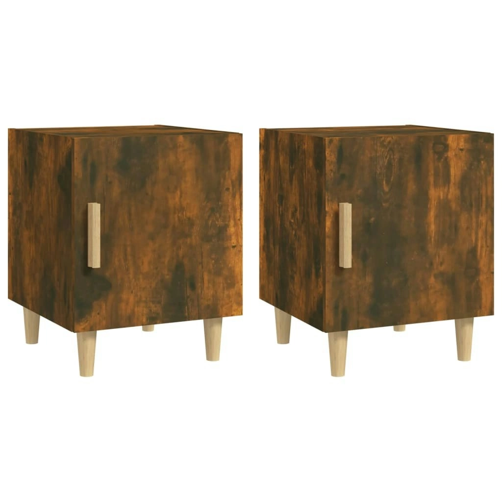 Bedside Cabinets 2 pcs Smoked Oak Engineered Wood 817310