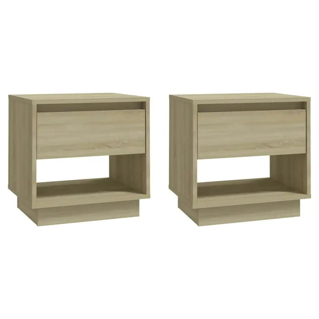 Bedside Cabinets 2 pcs Sonoma Oak 45x34x44 cm Engineered Wood 809519