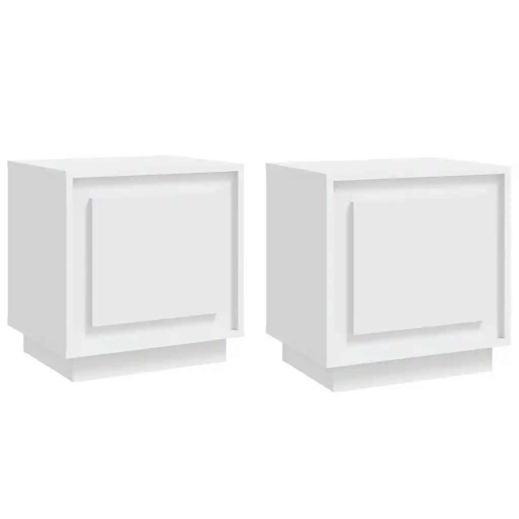 Bedside Cabinets 2 pcs White 44x35x45 cm Engineered Wood 819837