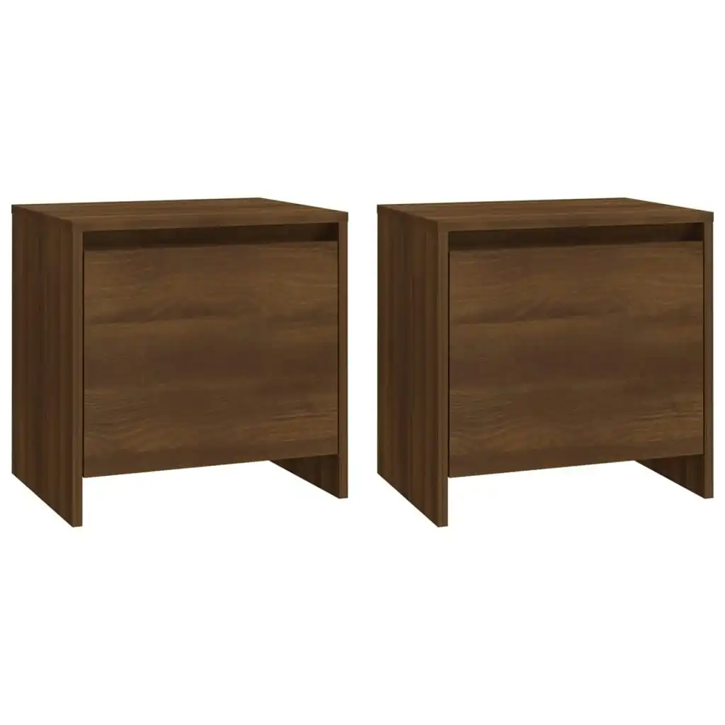 Bedside Cabinets 2 pcs Brown Oak 45x34x44.5 cm Engineered Wood 813049