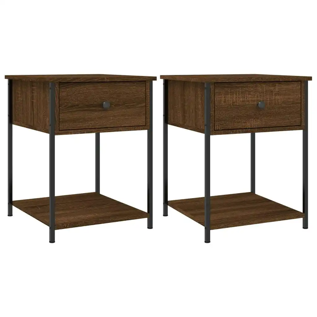 Bedside Tables 2 pcs Brown Oak 44x45x58 cm Engineered Wood 825852