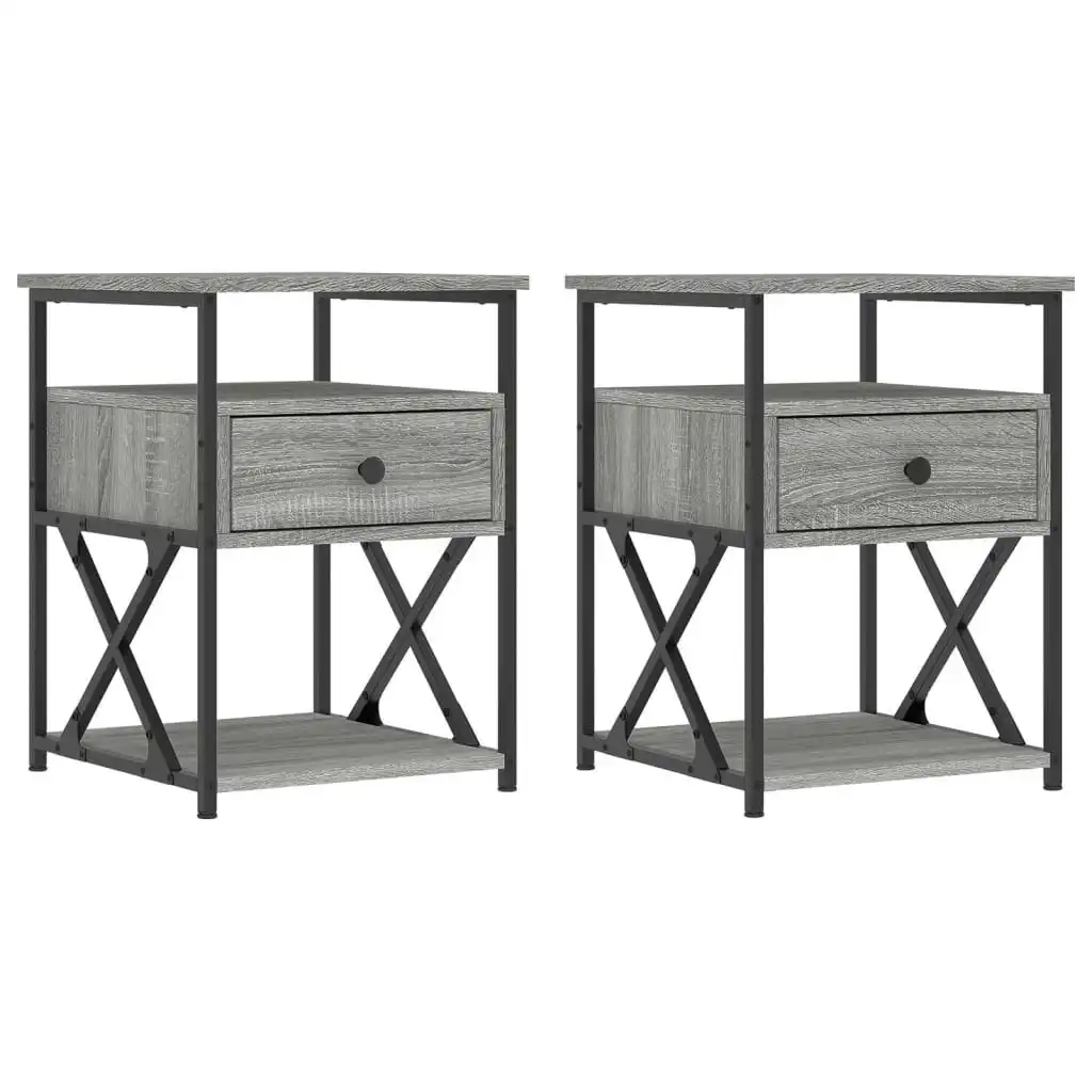 Bedside Cabinets 2 pcs Grey Sonoma 40x42x55 cm Engineered Wood 826080