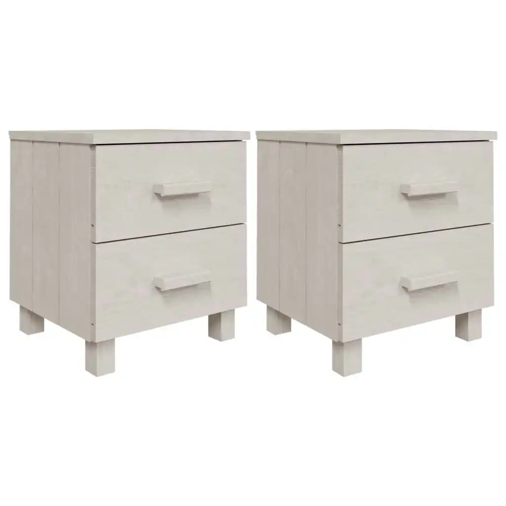 Bedside Cabinets"HAMAR"2 pcs White 40x35x44.5 cm Solid Wood 340409