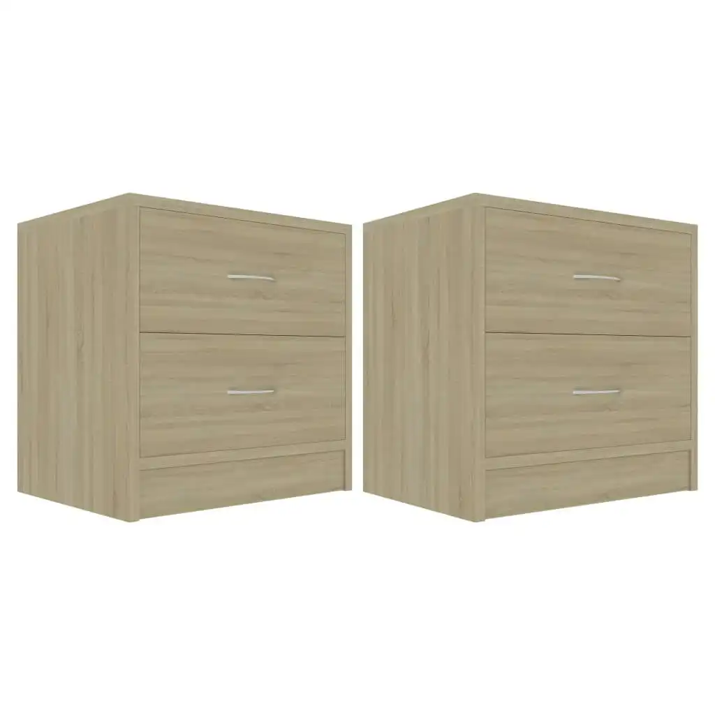 Bedside Cabinets 2 pcs Sonoma Oak 40x30x40 cm Engineered Wood 801042