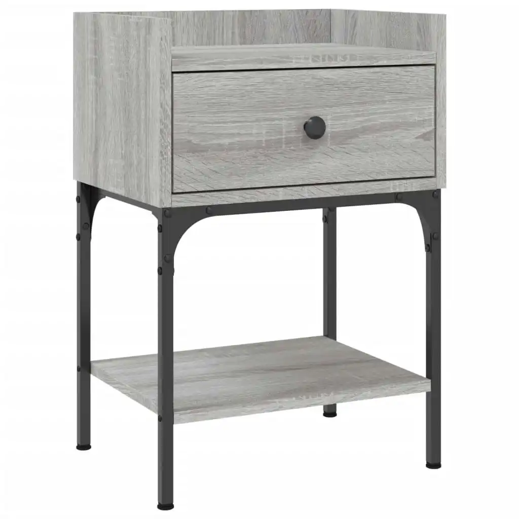 Bedside Table Grey Sonoma 40.5x31x60 cm Engineered Wood 825899