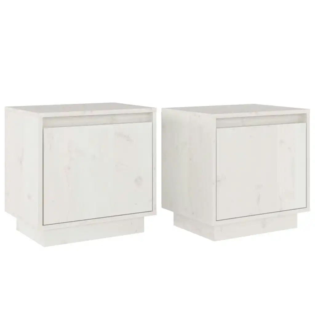 Bedside Cabinets 2 pcs White 40x30x40 cm Solid Wood Pine 813308