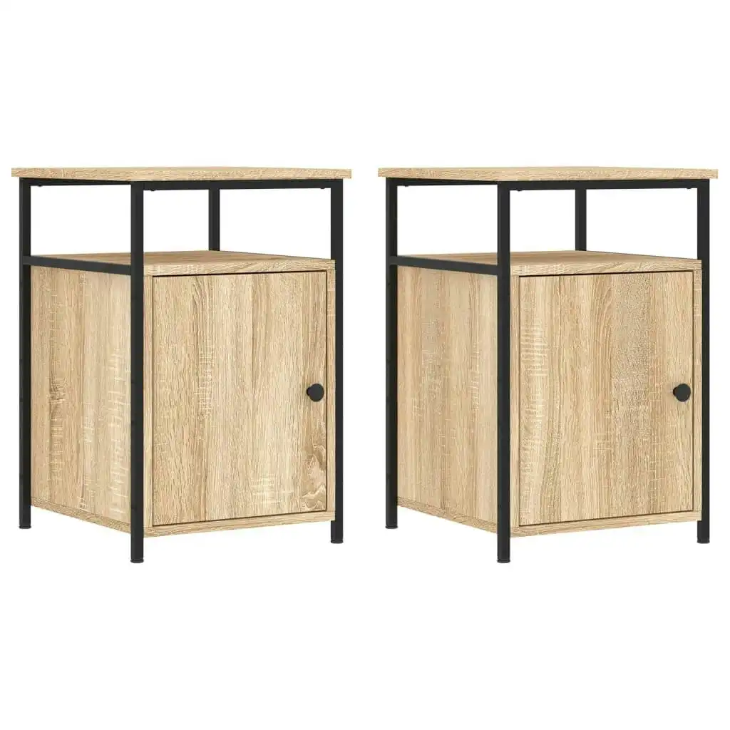 Bedside Cabinets 2 pcs Sonoma Oak 40x42x60 cm Engineered Wood 826036