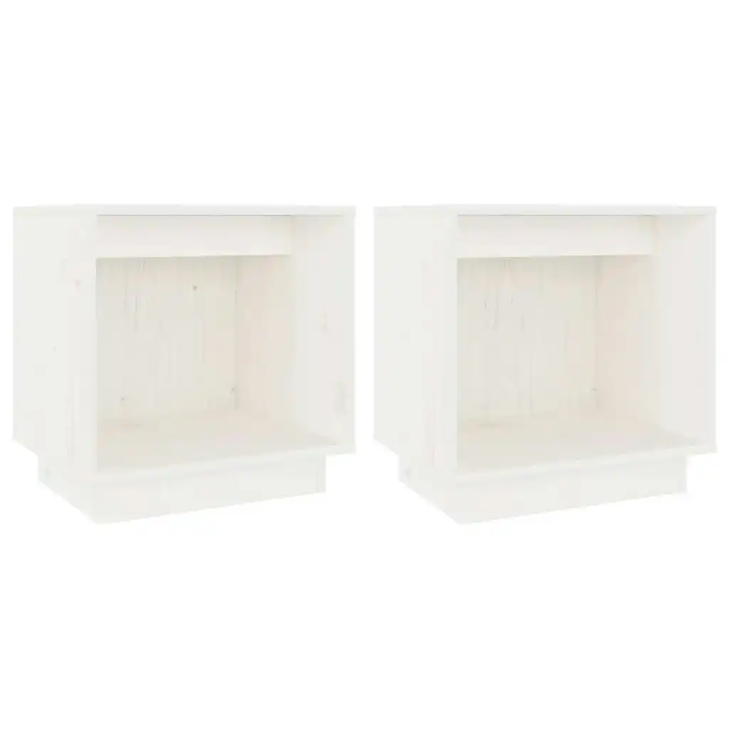 Bedside Cabinets 2 pcs White 40x30x40 cm Solid Wood Pine 813338