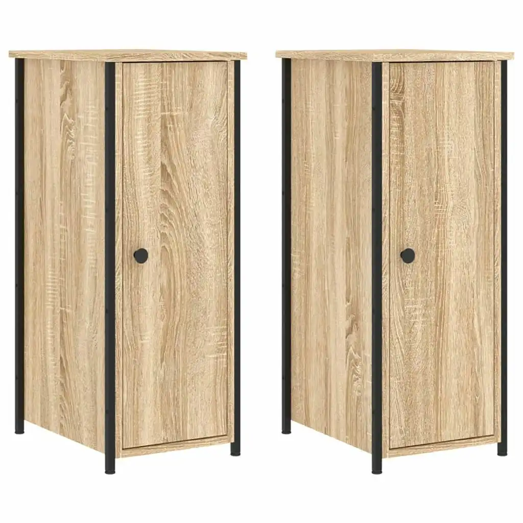 Bedside Cabinets 2 pcs Sonoma Oak 32x42x80 cm Engineered Wood 825966