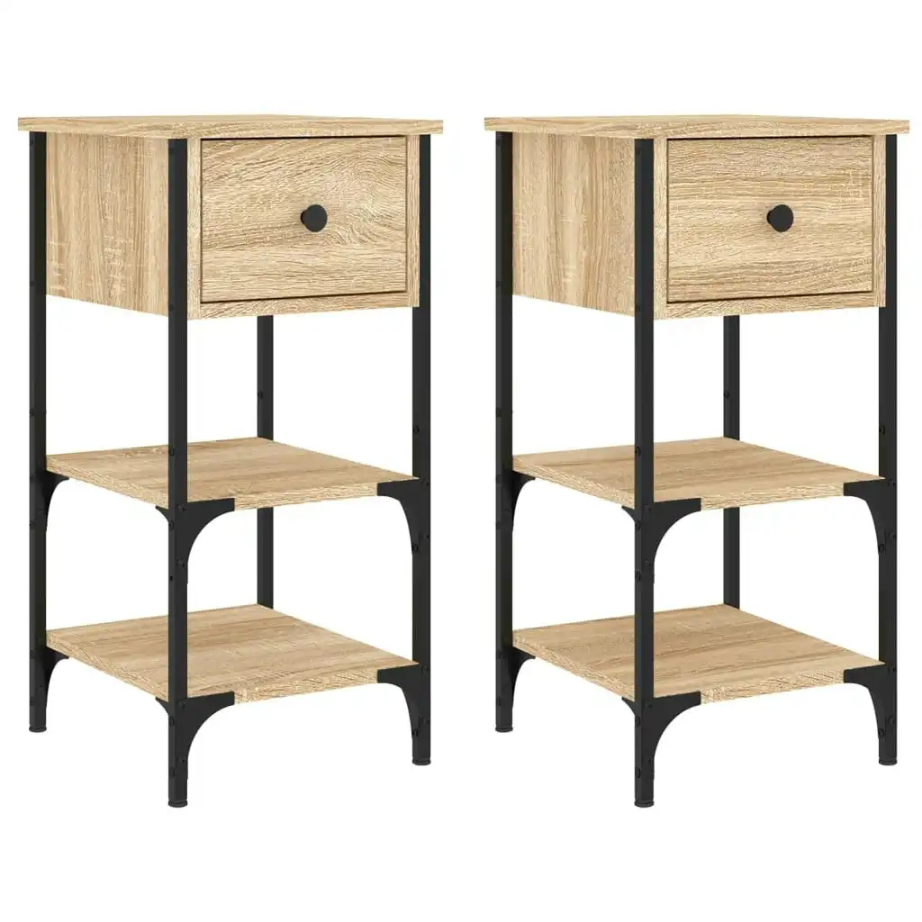 Bedside Cabinets 2 pcs Sonoma Oak 34x36x70 cm Engineered Wood 825976