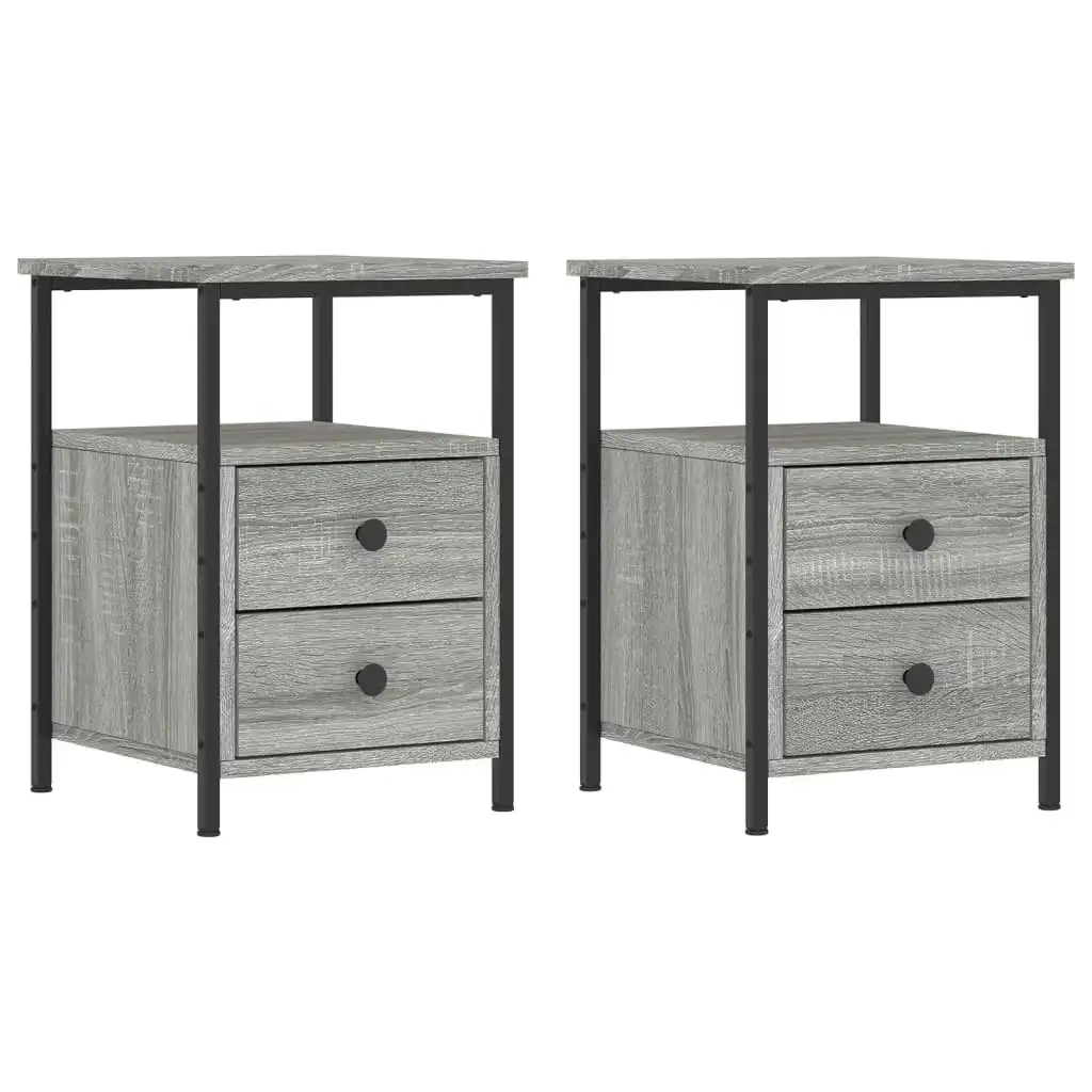 Bedside Cabinets 2 pcs Grey Sonoma 34x35.5x50 cm Engineered Wood 826020